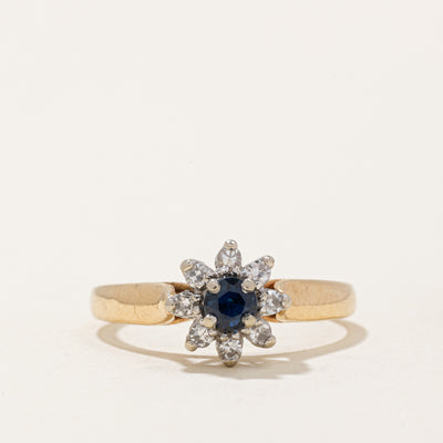 Sapphire & Diamond Halo Ring | 0.13ct, 0.12ctw | SZ 6 |