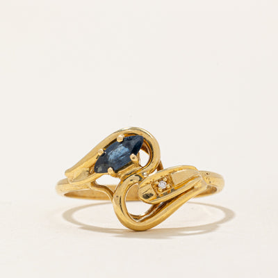 Sapphire & Diamond Bypass Ring | 0.25ct, 0.005ct | SZ 7.75 |