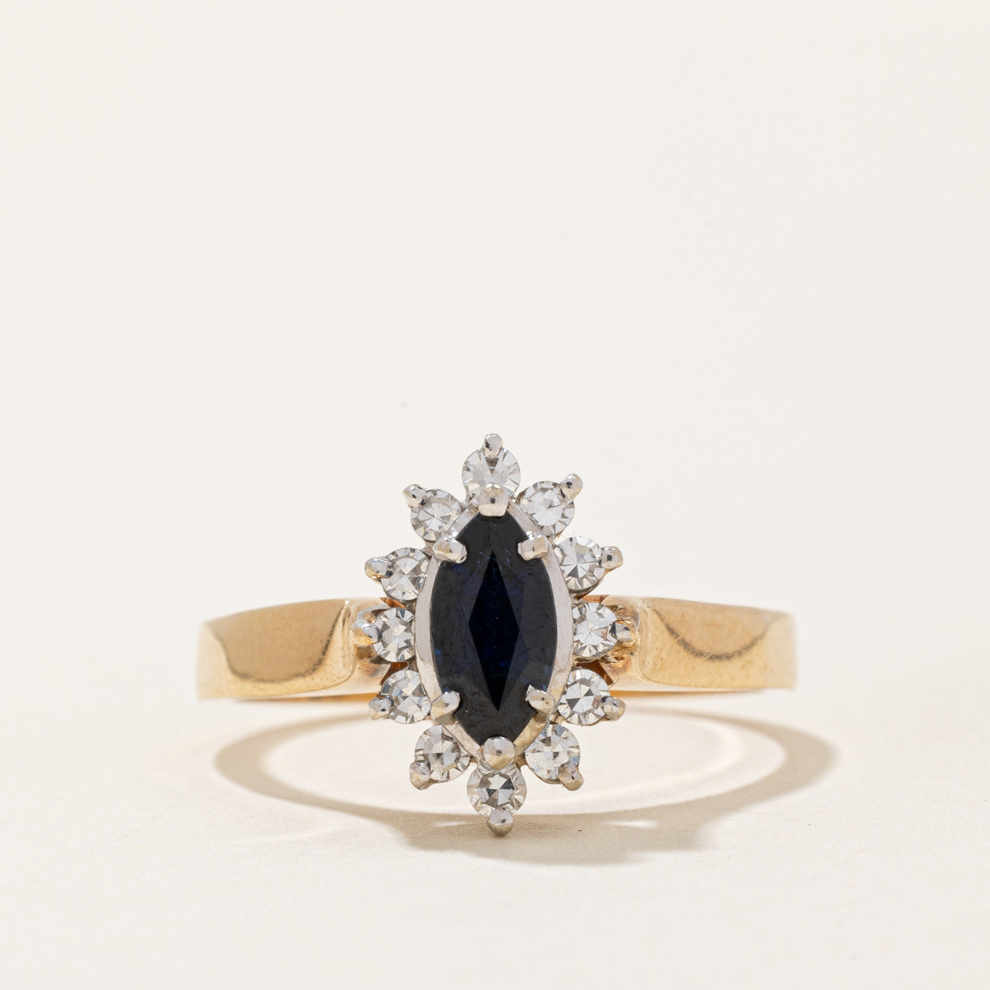 Sapphire & Diamond Halo Ring | 0.40ct, 0.26ctw | SZ 7.75 |