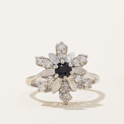 Sapphire & Diamond Snowflake Ring | 0.55ct, 0.35ctw | SZ 7.25 |