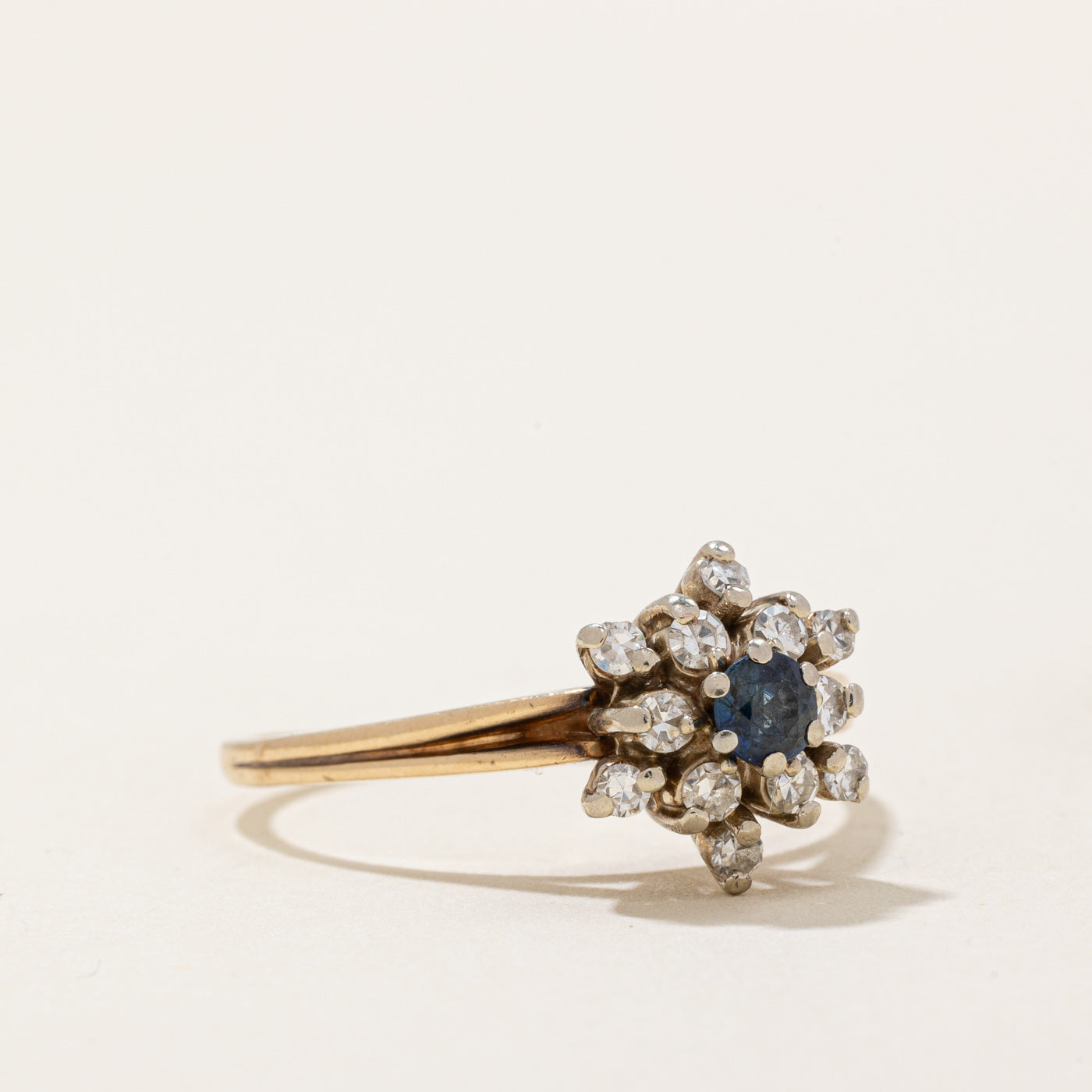 Sapphire & Diamond Cluster Ring | 0.14ct, 0.22ctw | SZ 8.25 |