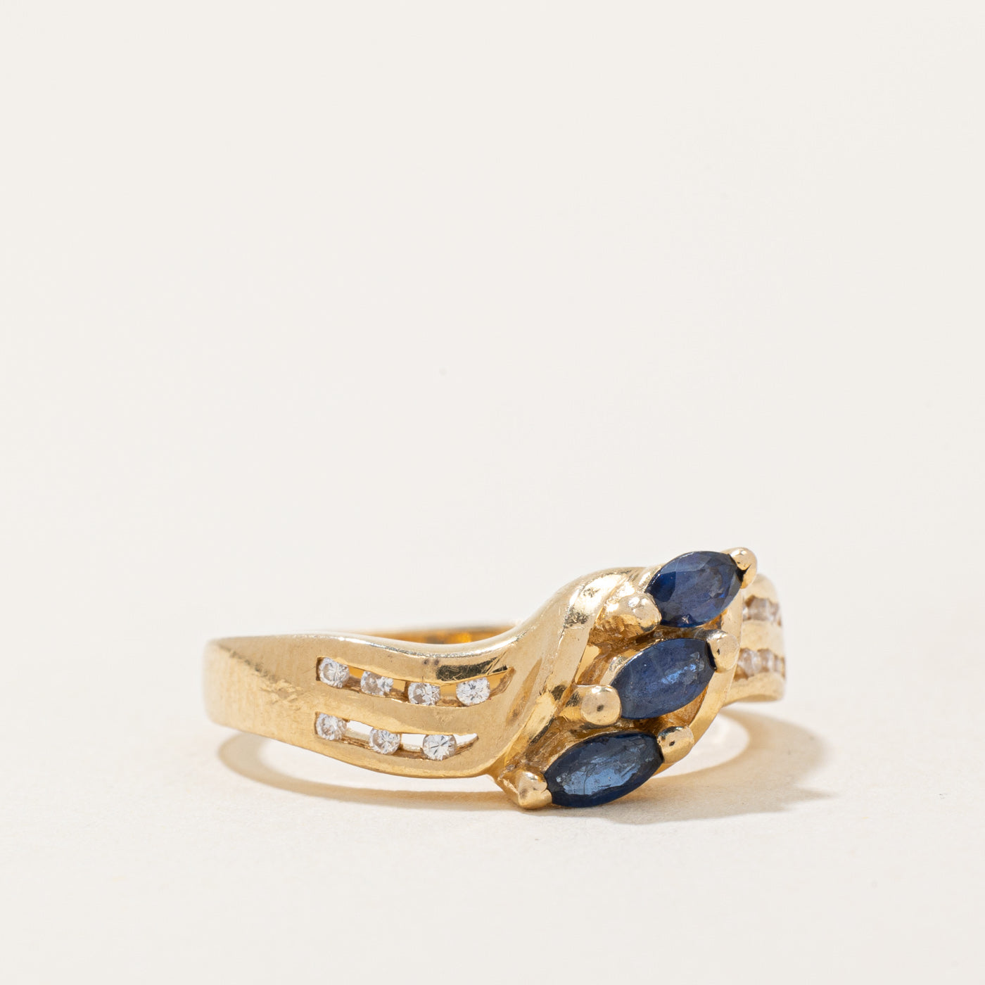 Sapphire & Diamond Waterfall Ring | 0.36ctw, 0.07ctw | SZ 6.5 |