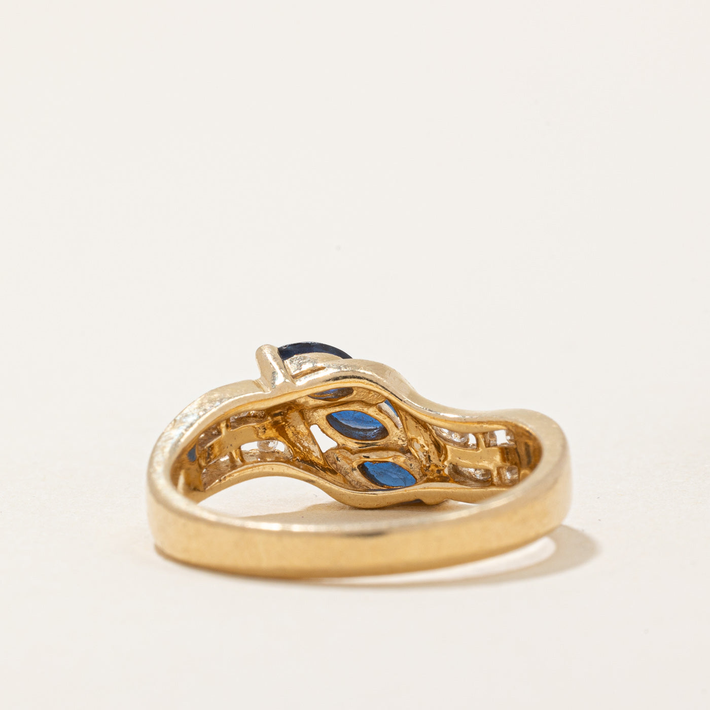 Sapphire & Diamond Waterfall Ring | 0.36ctw, 0.07ctw | SZ 6.5 |