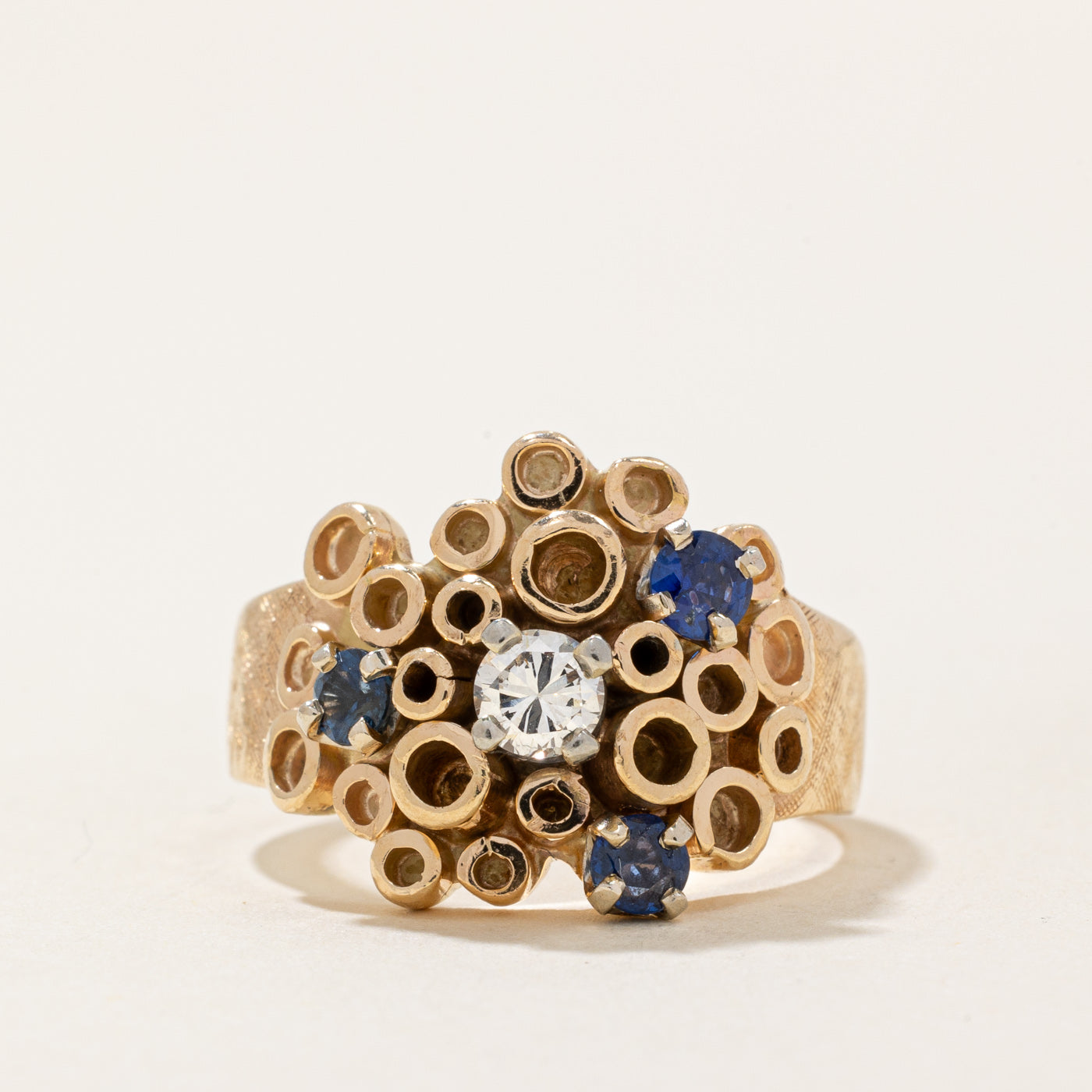 Sapphire & Diamond Abstract Ring | 0.23ctw, 0.19ct | SZ 7.25 |