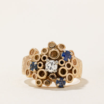 Sapphire & Diamond Abstract Ring | 0.23ctw, 0.19ct | SZ 7.25 |
