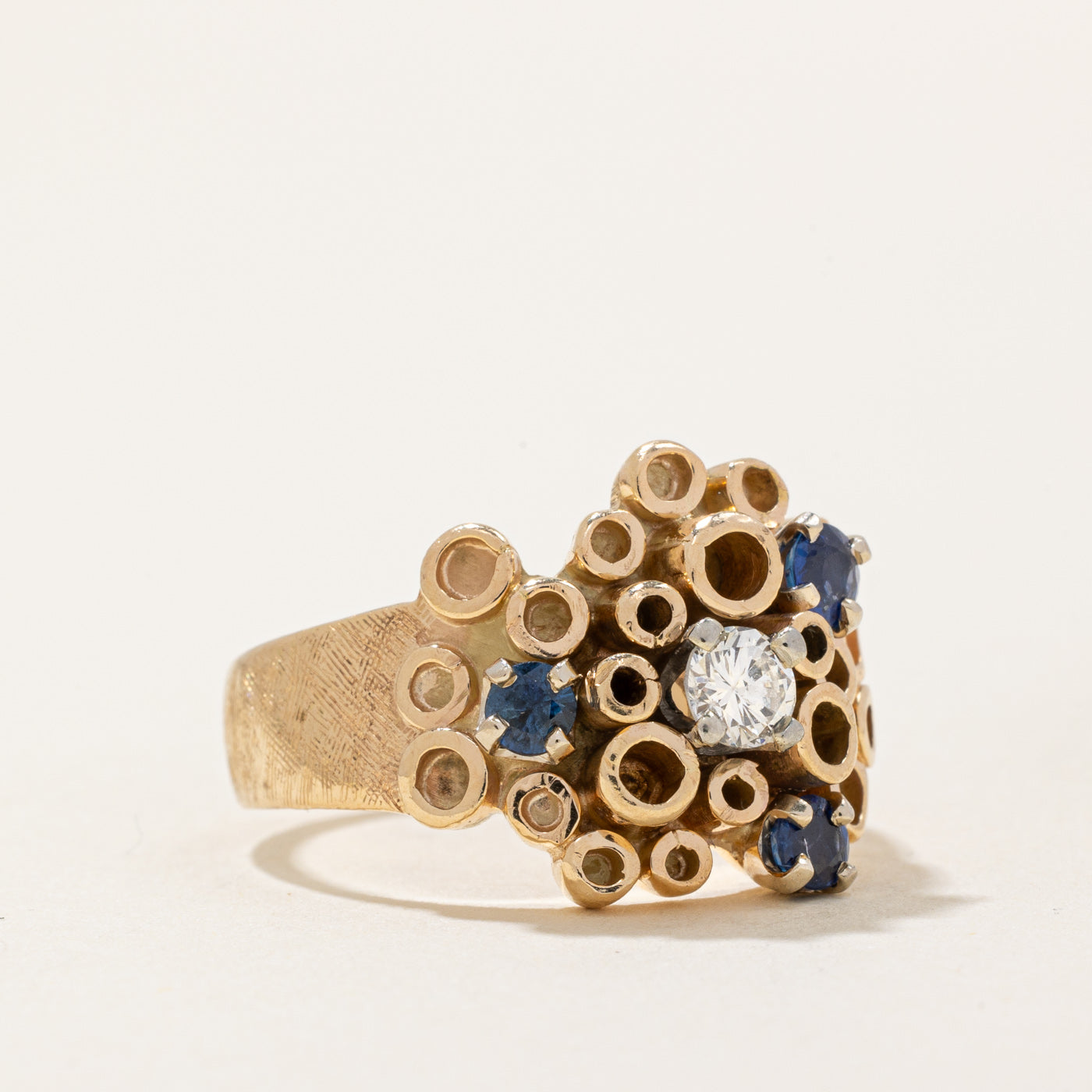 Sapphire & Diamond Abstract Ring | 0.23ctw, 0.19ct | SZ 7.25 |