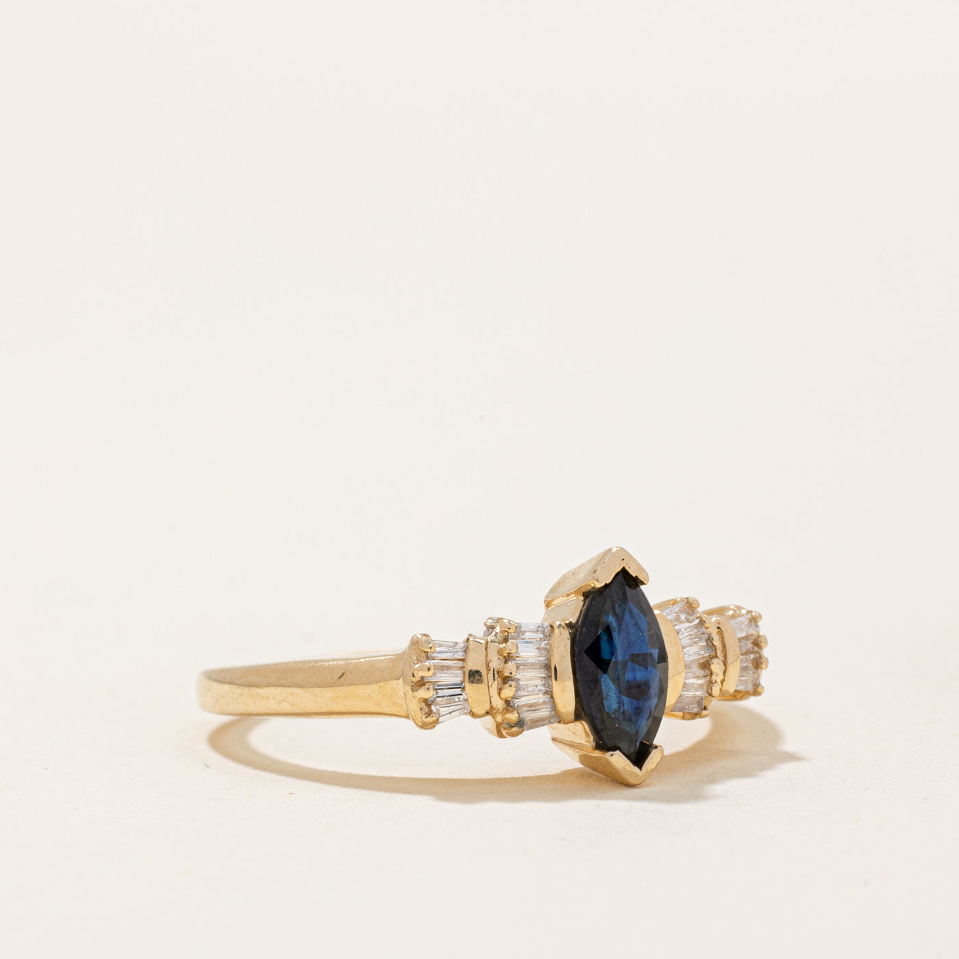 Marquise Sapphire & Diamond Ring | 0.50ct, 0.10ctw | SZ 7.75 |
