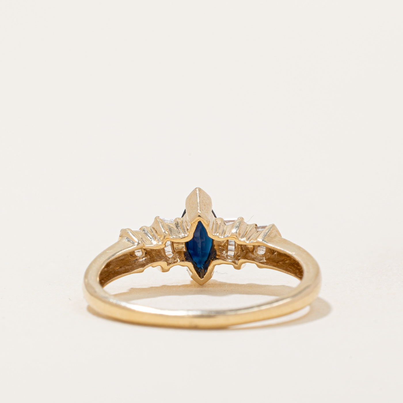 Marquise Sapphire & Diamond Ring | 0.50ct, 0.10ctw | SZ 7.75 |