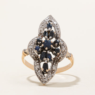 Sapphire & Diamond Cocktail Ring | 0.40ctw, 0.07ctw | SZ 6 |