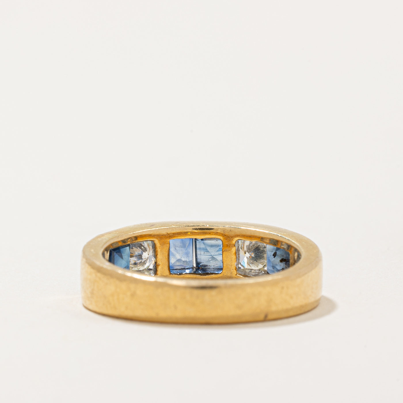 Channel Set Sapphire & Diamond Ring | 0.88ctw, 0.26ctw | SZ 5 |