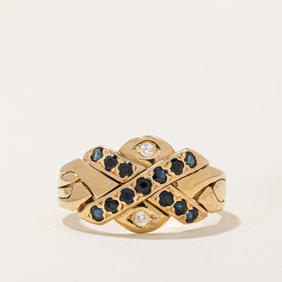 Sapphire & Diamond Solved Puzzle Ring | 0.32ctw, 0.04ctw | SZ 9 |