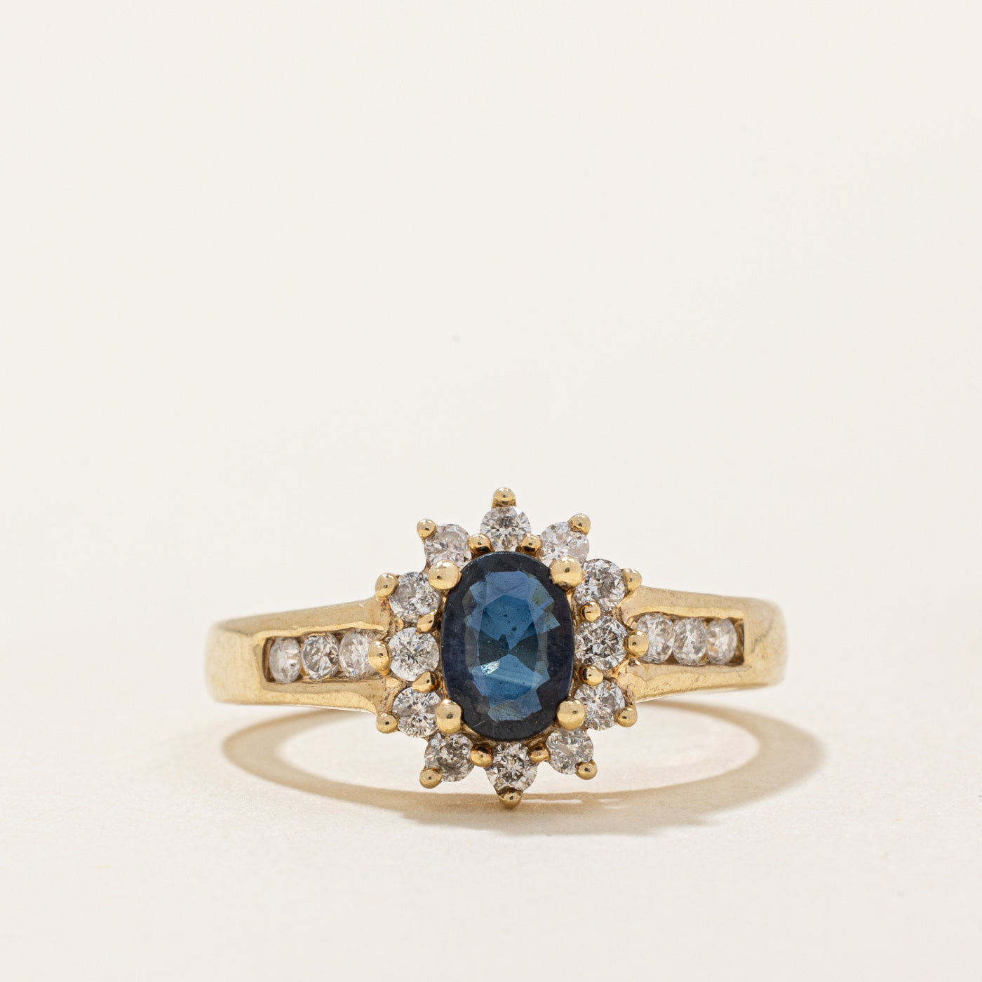 Sapphire & Diamond Halo Ring | 0.48ct, 0.21ctw | SZ 4.5 |