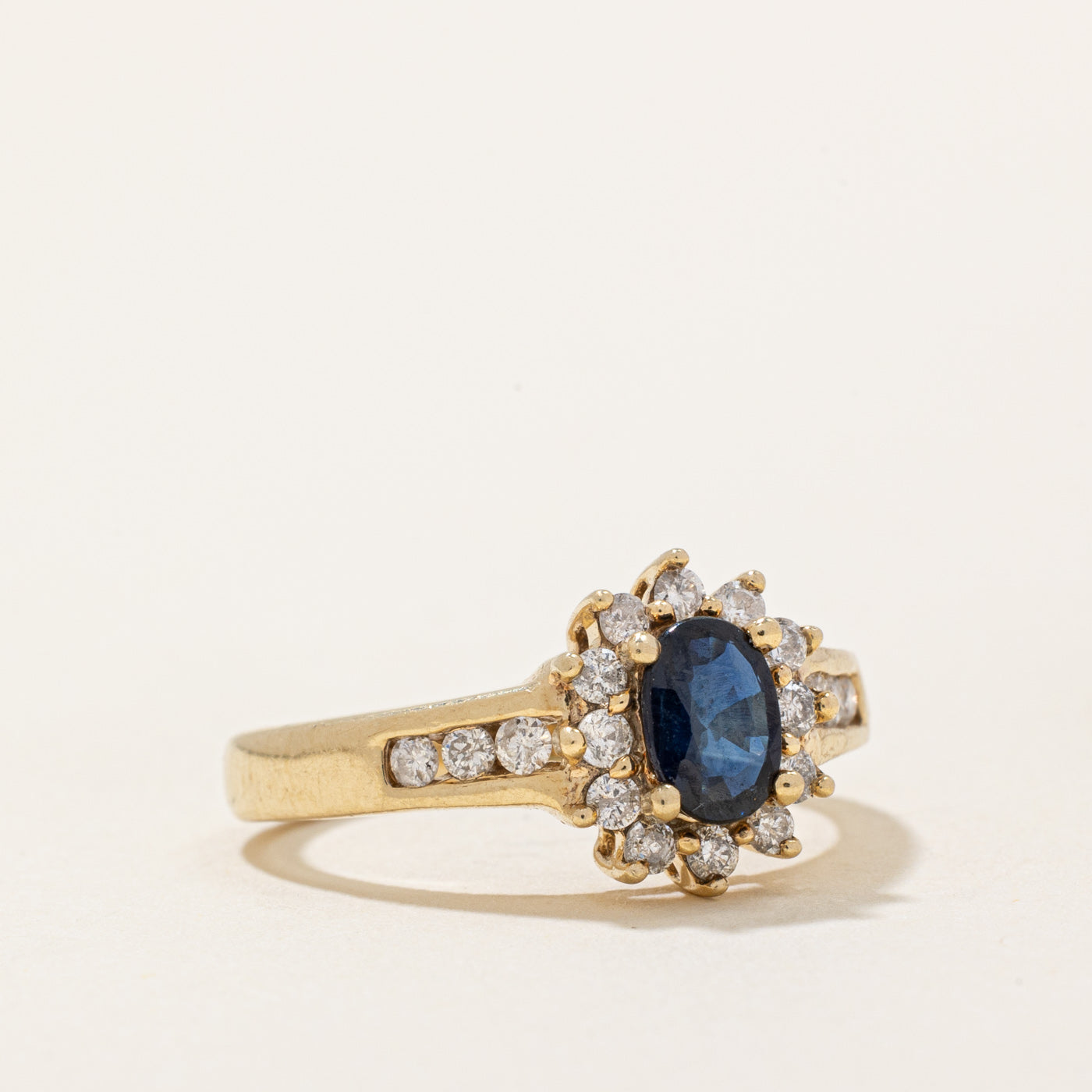 Sapphire & Diamond Halo Ring | 0.48ct, 0.21ctw | SZ 4.5 |
