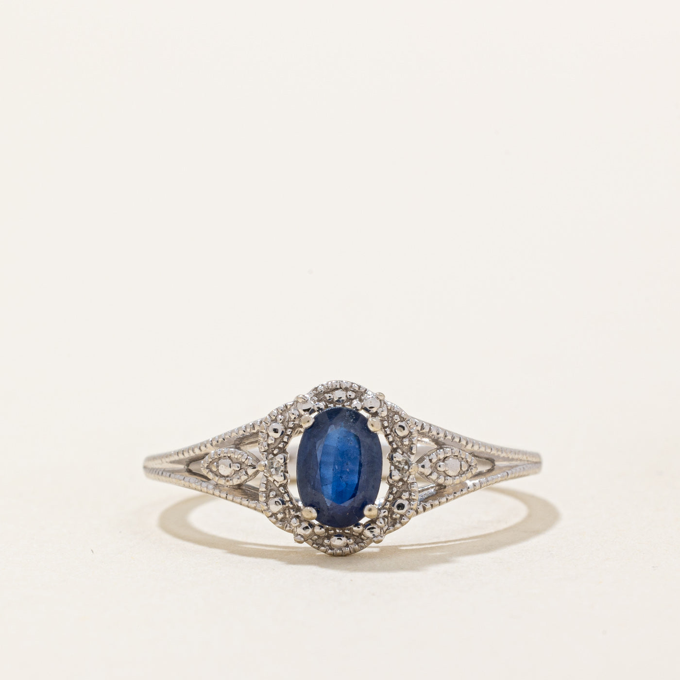 Blue & Clear Sapphire Ring | 0.42ct, 0.01ctw | SZ 6.75 |