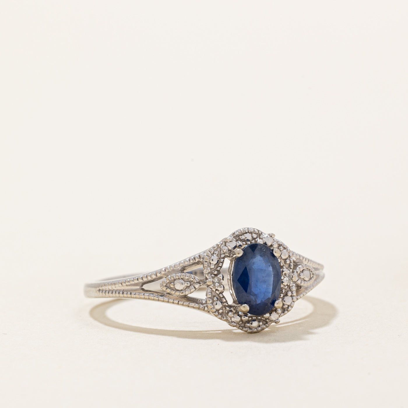 Blue & Clear Sapphire Ring | 0.42ct, 0.01ctw | SZ 6.75 |