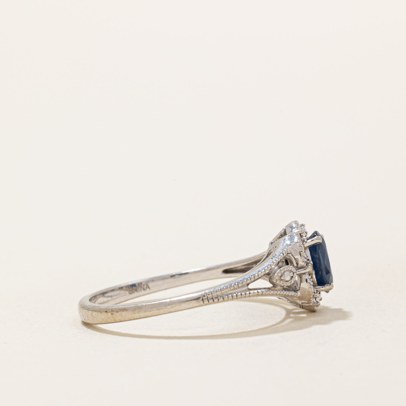 Blue & Clear Sapphire Ring | 0.42ct, 0.01ctw | SZ 6.75 |