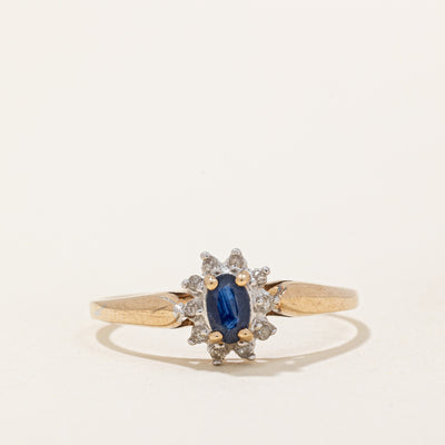 Sapphire & Diamond Halo Ring | 0.25ct, 0.05ctw | SZ 9.25 |