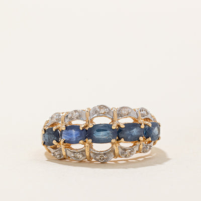 Sapphire & Diamond Cocktail Ring | 1.25ctw, 0.05ctw | SZ 5.75 |