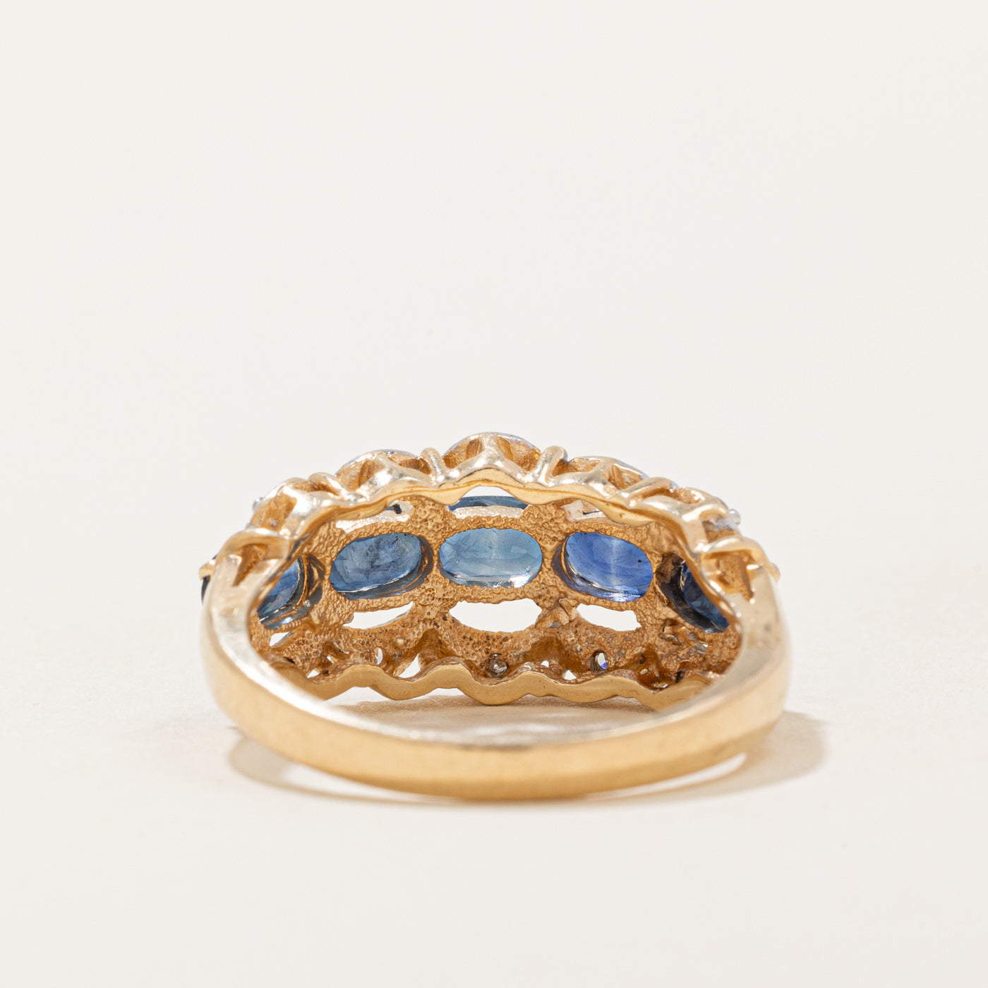 Sapphire & Diamond Cocktail Ring | 1.25ctw, 0.05ctw | SZ 5.75 |