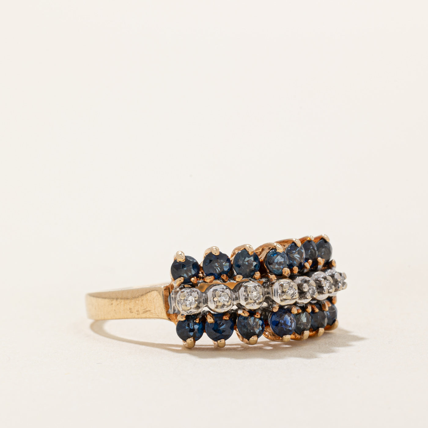 Sapphire & Diamond High Set Ring | 0.70ctw, 0.02ctw | SZ 7.75 |
