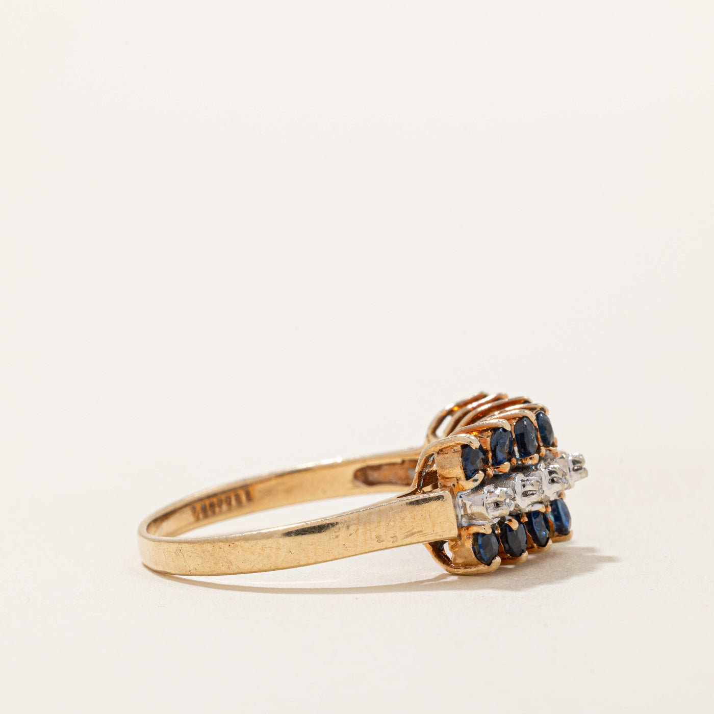 Sapphire & Diamond High Set Ring | 0.70ctw, 0.02ctw | SZ 7.75 |