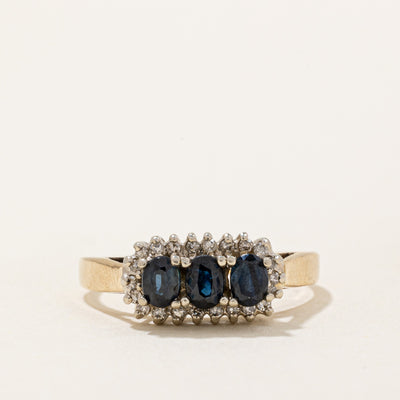 Sapphire & Diamond Halo Ring | 0.60ctw, 0.10ctw | SZ 6.75 |