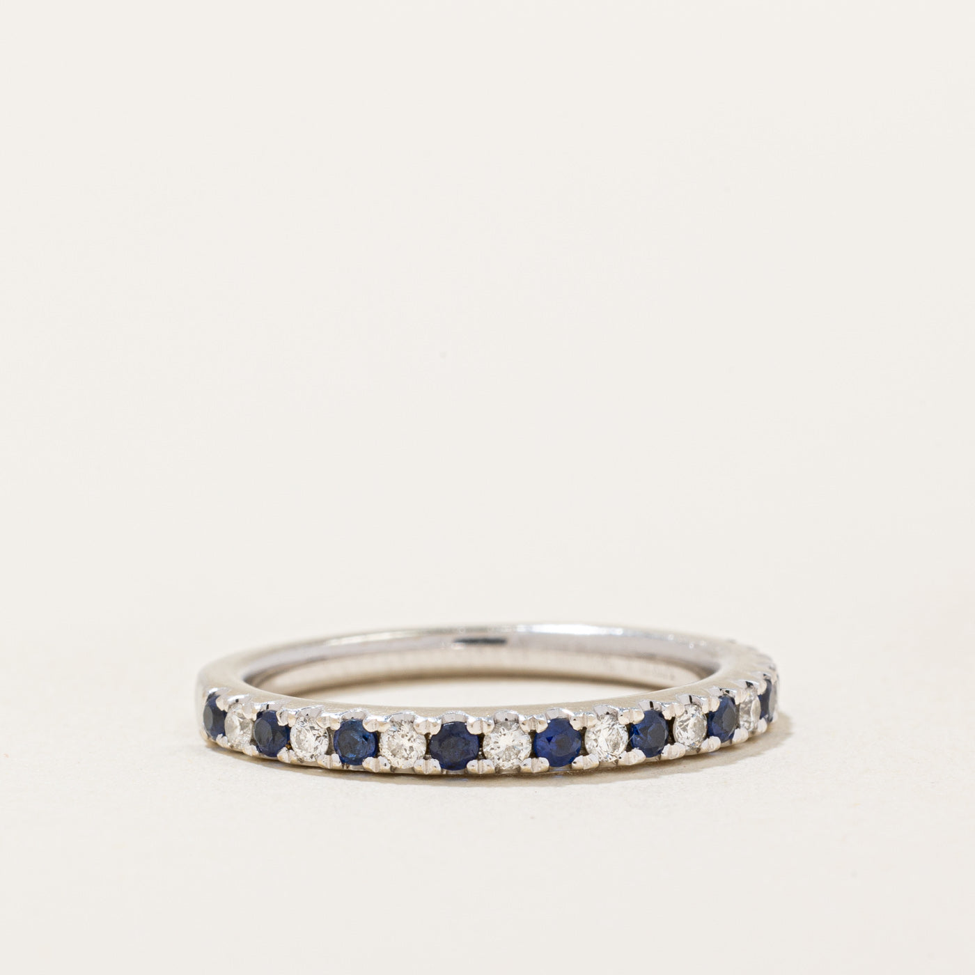 Bague en saphir synthétique et diamants naturels | 0,15 ct, 0,13 ct | Taille 5,5 | 