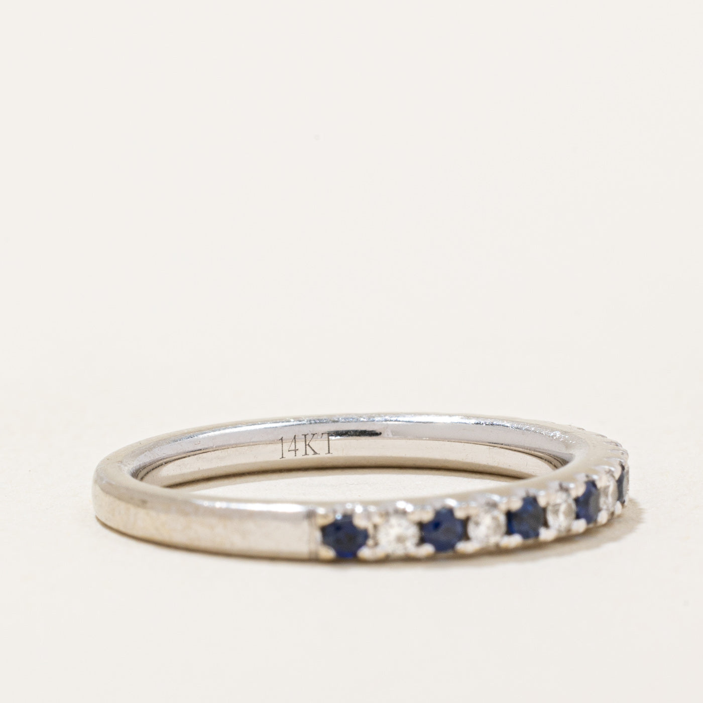 Bague en saphir synthétique et diamants naturels | 0,15 ct, 0,13 ct | Taille 5,5 | 