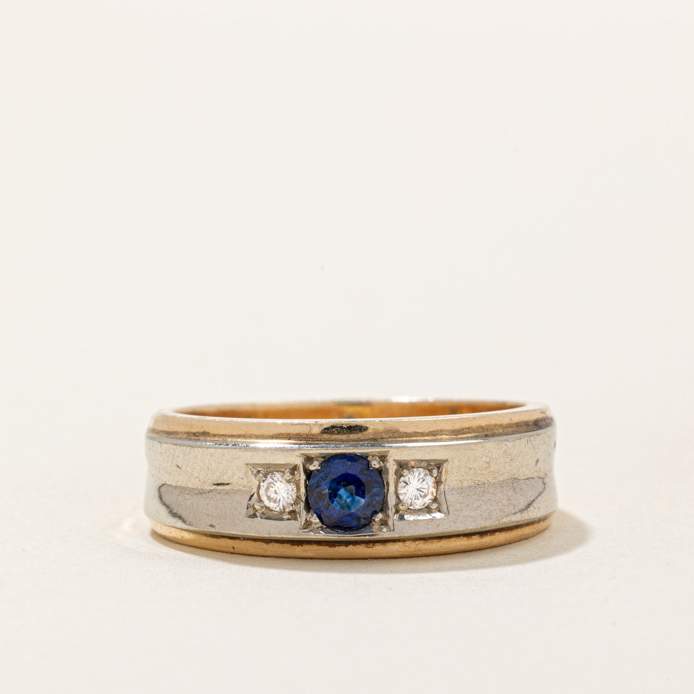 Synthetic Sapphire & Natural Diamond Ring | 0.20ct, 0.05ctw | SZ 7.25 |