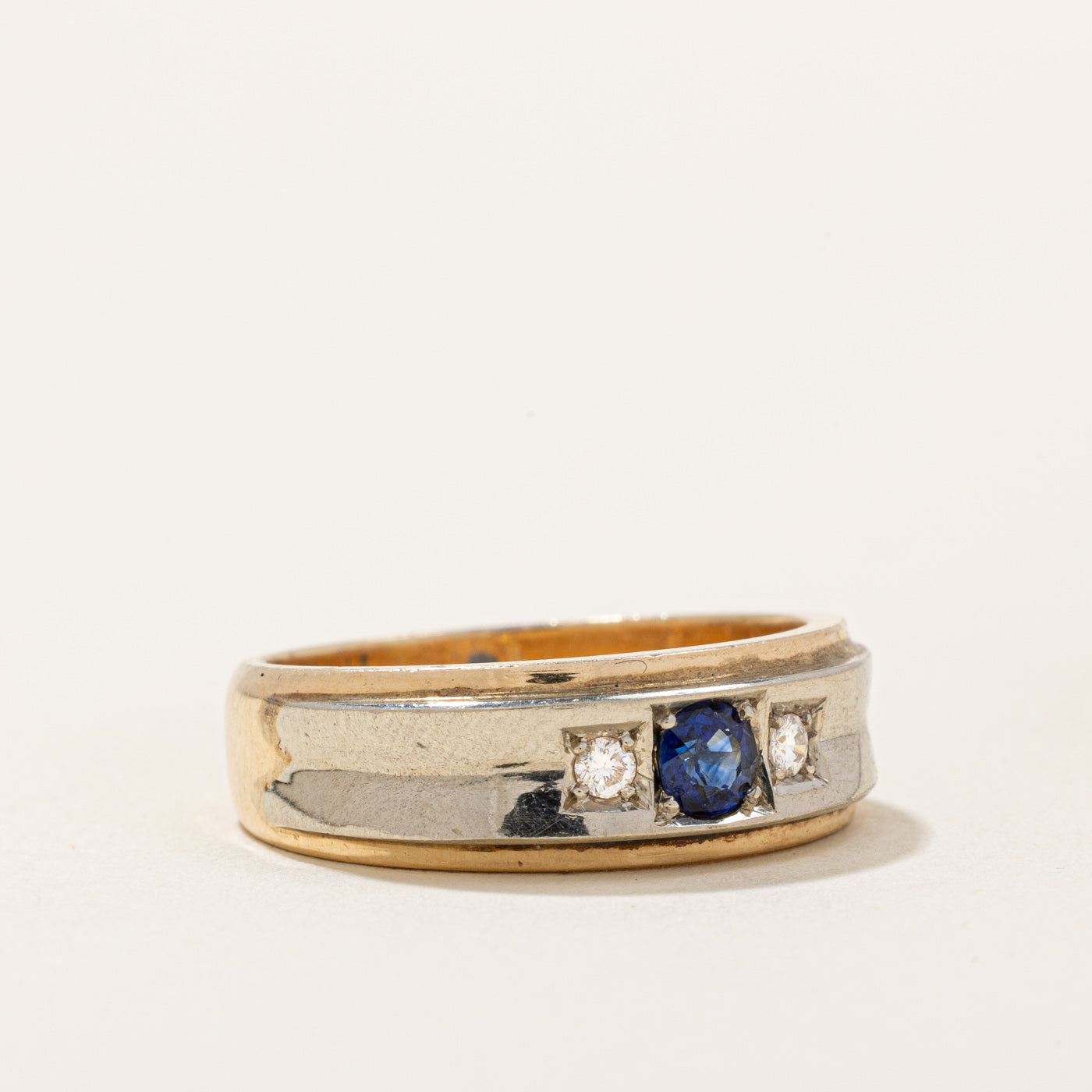 Synthetic Sapphire & Natural Diamond Ring | 0.20ct, 0.05ctw | SZ 7.25 |
