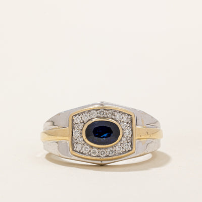Sapphire & Diamond Halo Ring | 0.80ct, 0.20ctw | SZ 10 |