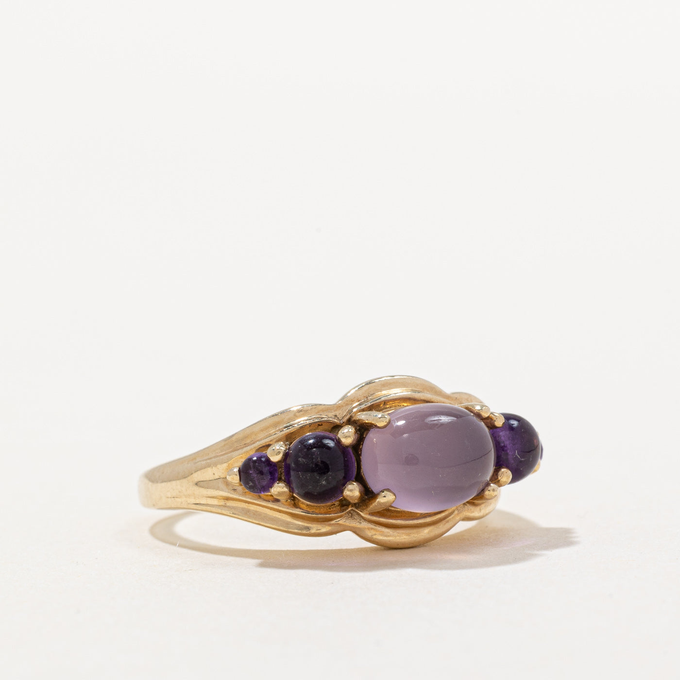 Lavender Chalcedony & Amethyst Cocktail Ring | 2.25ctw | SZ 7.75 |