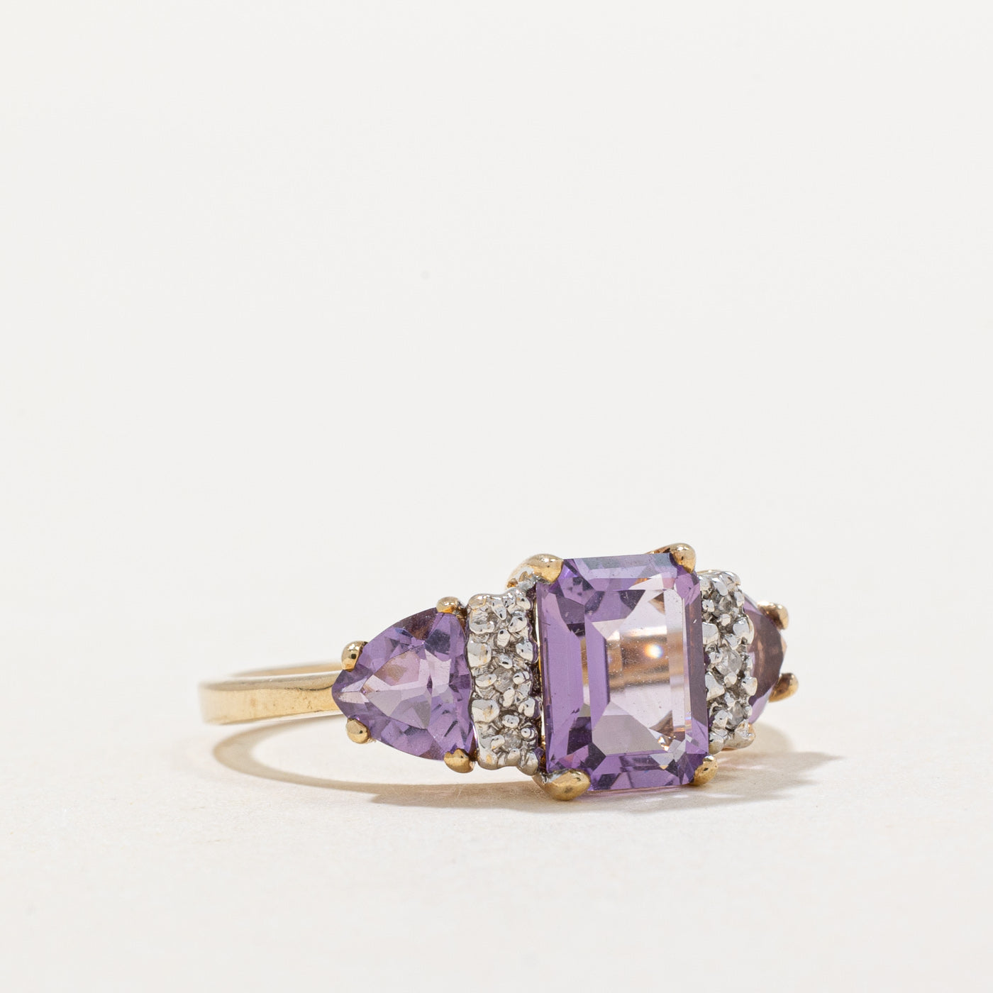 Bague cocktail améthyste et diamants | 2,00 ct, 0,02 ct | Taille 6,75 | 