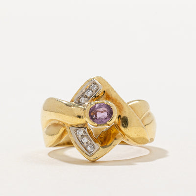 Pink Sapphire & Diamond Cocktail Ring | 0.25ct, 0.03ctw | SZ 5.5 |