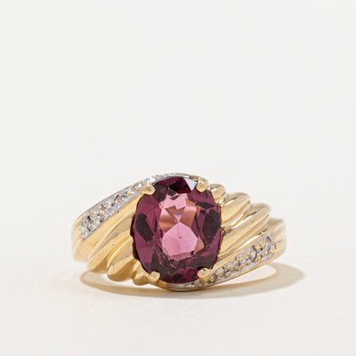 Garnet & Diamond Cocktail Ring | 2.80ct, 0.08ctw | SZ 6.75 |