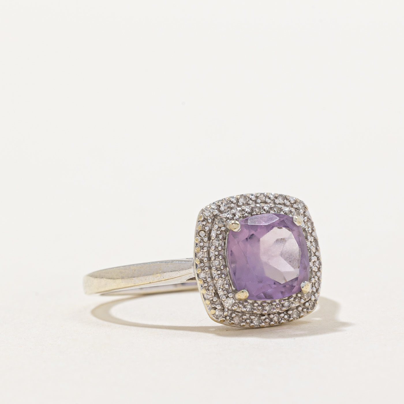 Amethyst & Diamond Halo Ring | 1.40ct, 0.10ctw | SZ 7.25 |