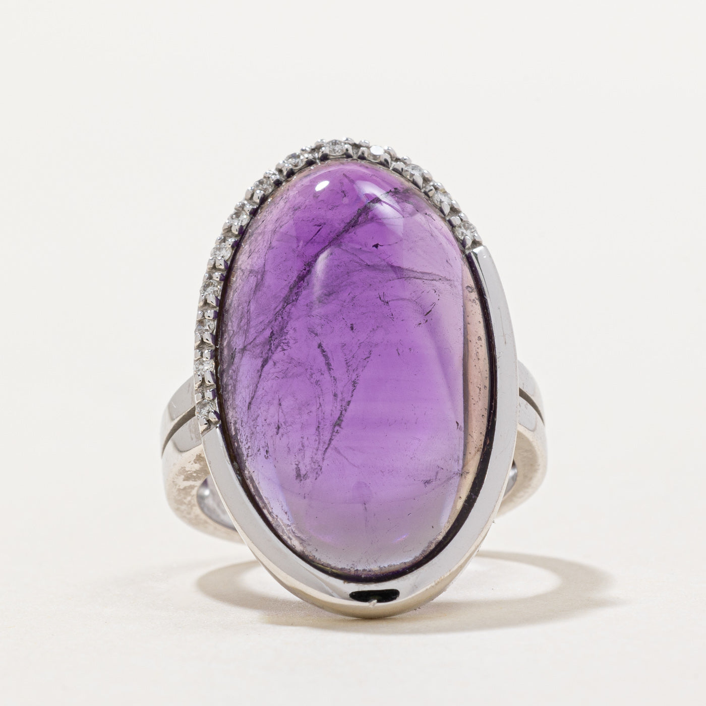 Amethyst & Diamond Cocktail RIng | 12.70ct, 0.08ctw | SZ 6 |