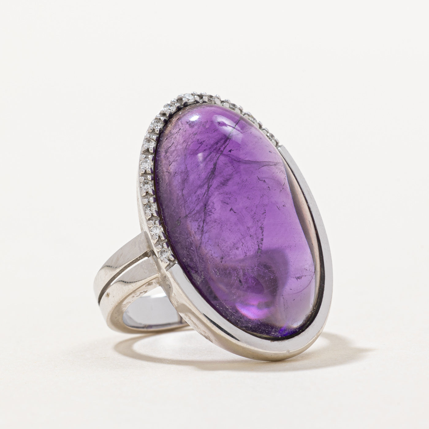 Amethyst & Diamond Cocktail RIng | 12.70ct, 0.08ctw | SZ 6 |