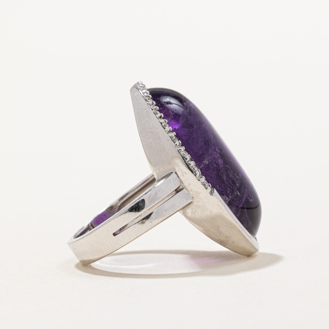 Amethyst & Diamond Cocktail RIng | 12.70ct, 0.08ctw | SZ 6 |