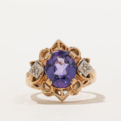 Synthetic Violet Sapphire & Diamond Cocktail Ring | 2.75ct, 0.01ctw | SZ 4.75 |