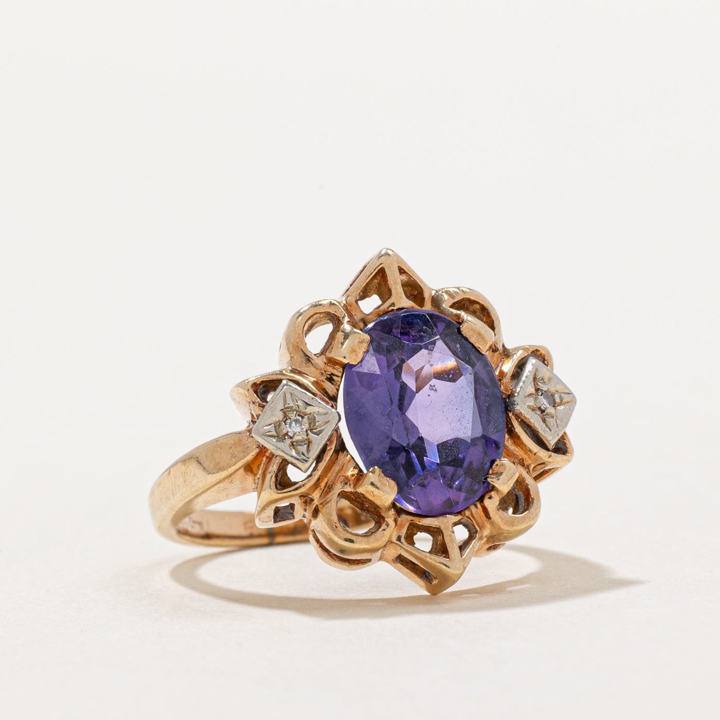 Synthetic Violet Sapphire & Diamond Cocktail Ring | 2.75ct, 0.01ctw | SZ 4.75 |