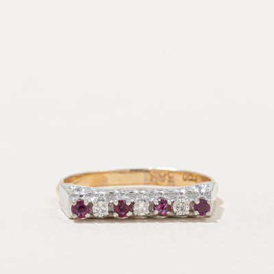 Ruby & Diamond High Set Ring | 0.12ctw, 0.08ctw | SZ 5.5 |
