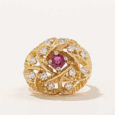 Diamond & Ruby Cocktail Ring | 0.33ctw, 0.27ct | SZ 5.25 |