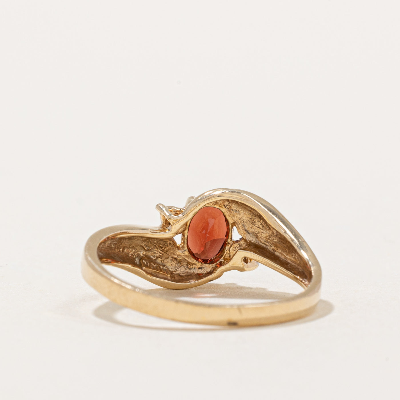 Garnet & Diamond Bypass Ring | 0.60ct, 0.01ctw | SZ 5.75 |
