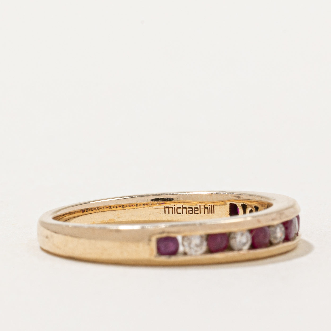 'Michael Hill' Channel Set Ruby & Diamond Band | 0.21ctw, 0.12ctw | SZ 7 |