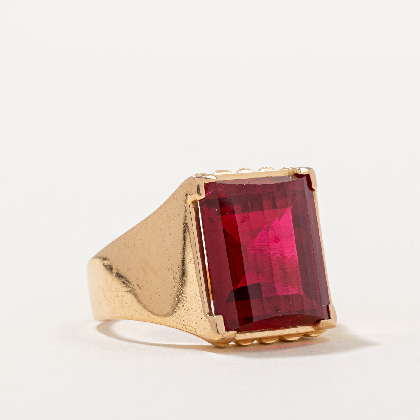 Synthetic Ruby Cocktail Ring | 14.00ct | SZ 10 |