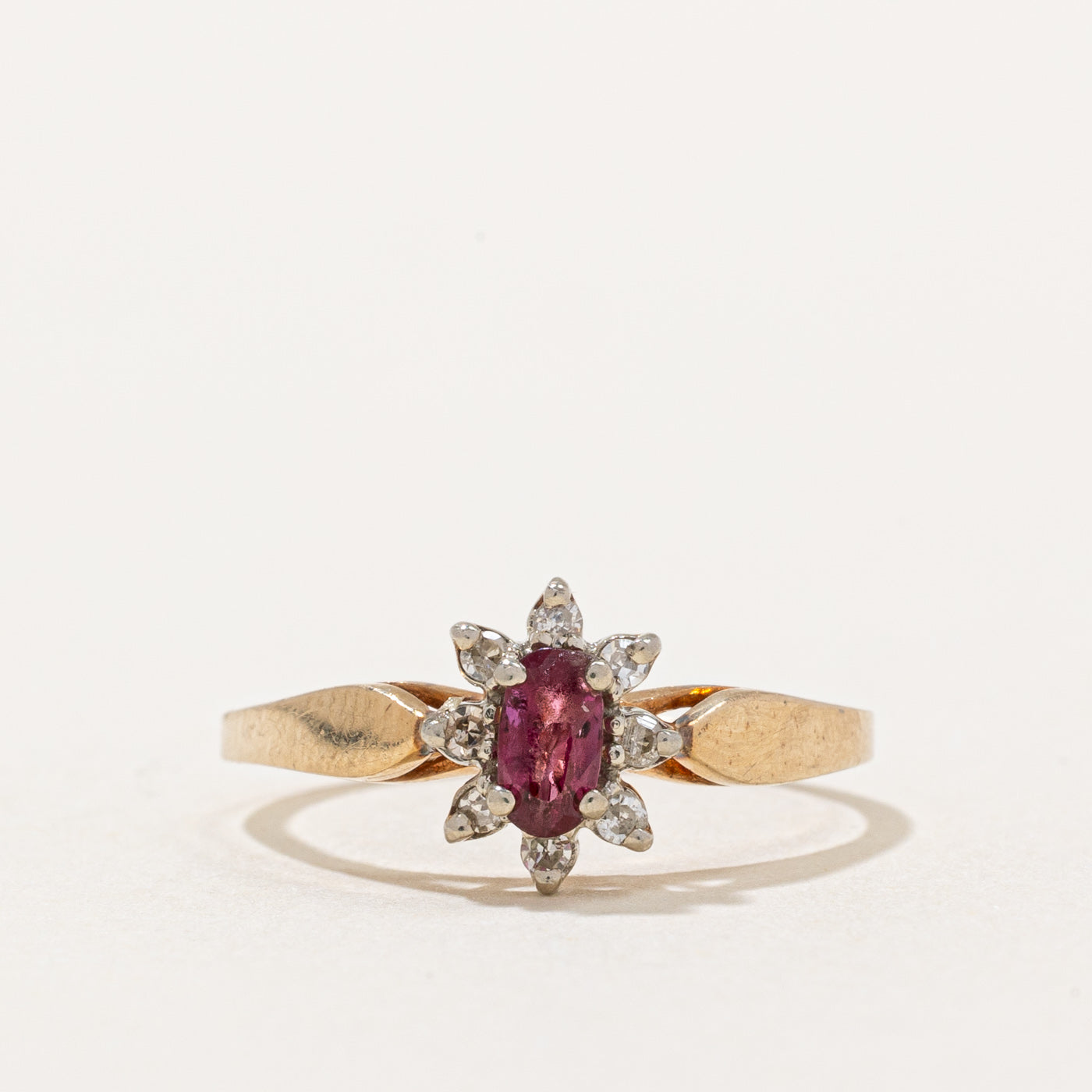 Ruby & Diamond Halo Ring | 0.30ct, 0.08ctw | SZ 5.75 |
