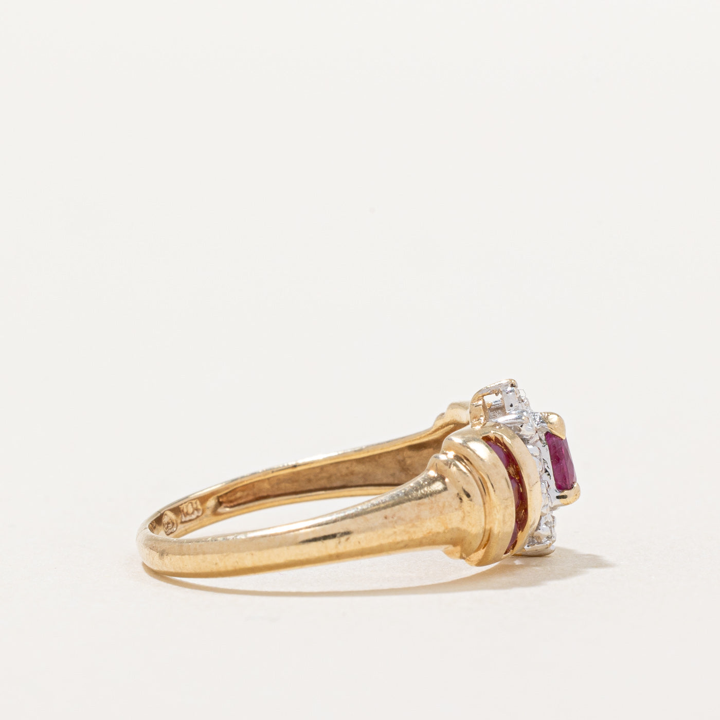 Ruby & Diamond Cocktail Ring | 0.35ctw, 0.02ctw | SZ 6.75 |