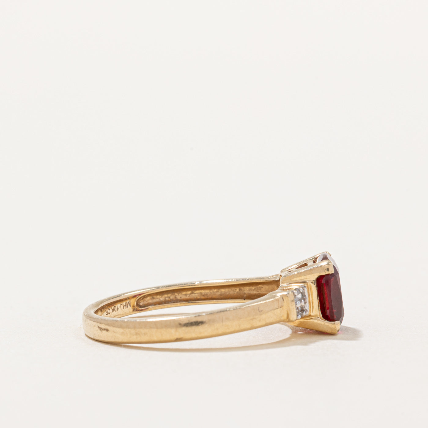 Synthetic Ruby & Diamond Ring | 2.00ct, 0.03ctw | SZ 7.25 |