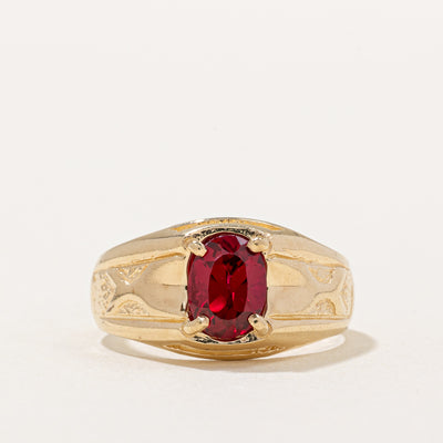 Synthetic Ruby Cocktail Ring | 1.00ct | SZ 9 |